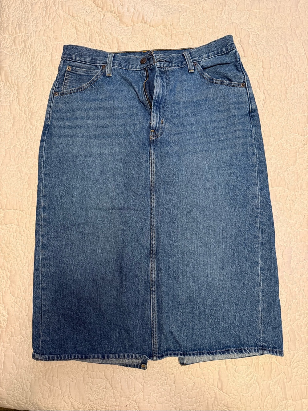 Levi's Blue Denim Midi Skirt